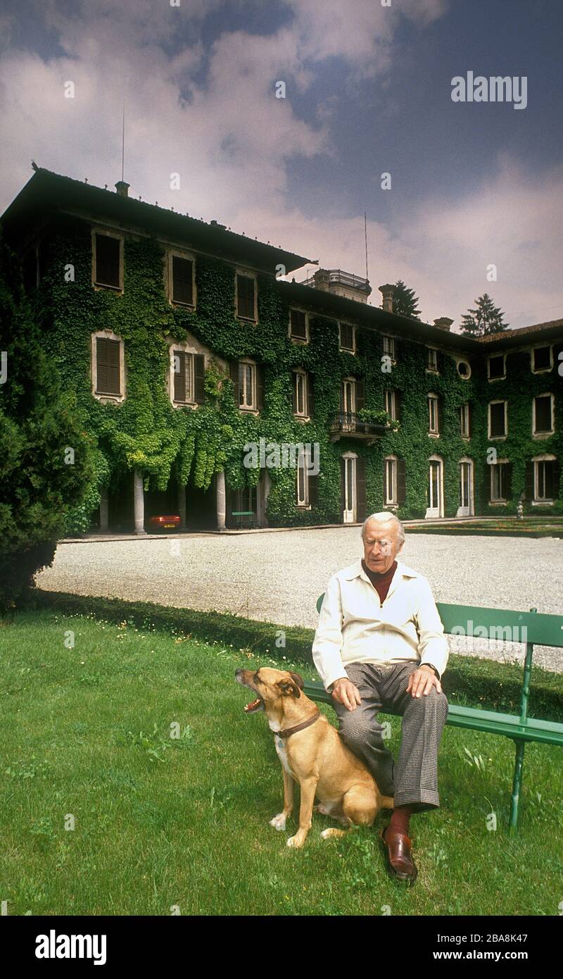 Count Giovanni (Johnny) Lurani photographed at his Villa in Calvenzano Italy. . Stock Photo