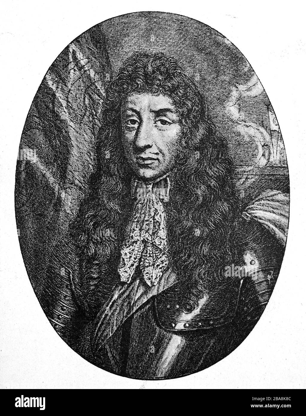 Count Ernst Rüdiger von Starhemberg, January 12, 1638 - January 4, 1701, was commander of the city of Vienna from 1680 and in 1683 led the defense of the city during the Second Turkish Siege  /  Graf Ernst Rüdiger von Starhemberg, 12. Januar 1638 - 4. Jänner 1701, war ab 1680 Wiener Stadtkommandant und leitete 1683 die Verteidigung der Stadt während der Zweiten Türkenbelagerung, Historisch, digital improved reproduction of an original from the 19th century / digitale Reproduktion einer Originalvorlage aus dem 19. Jahrhundert Stock Photo