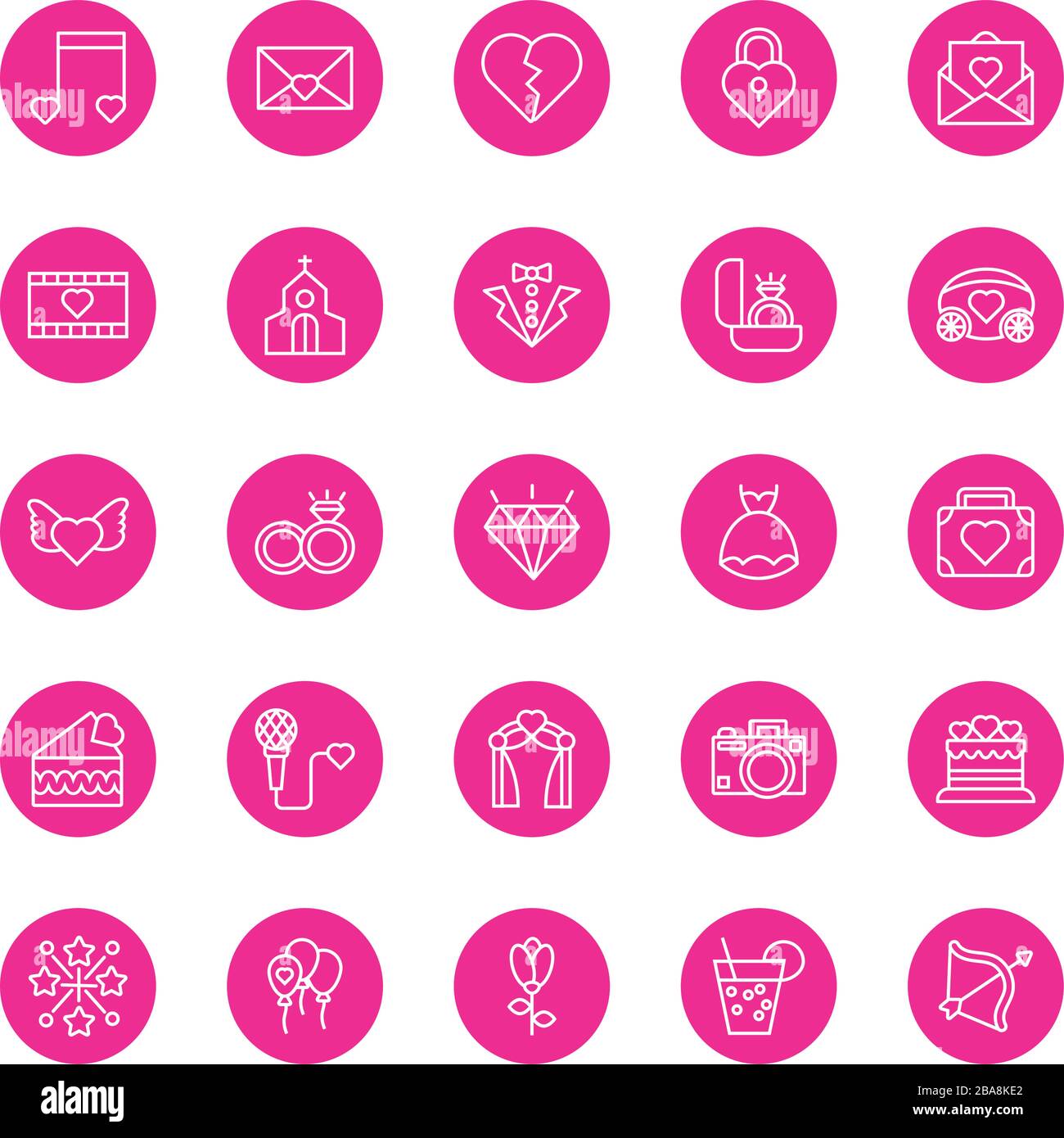 bundle of valentines day block and line style set icons Stock Vector ...