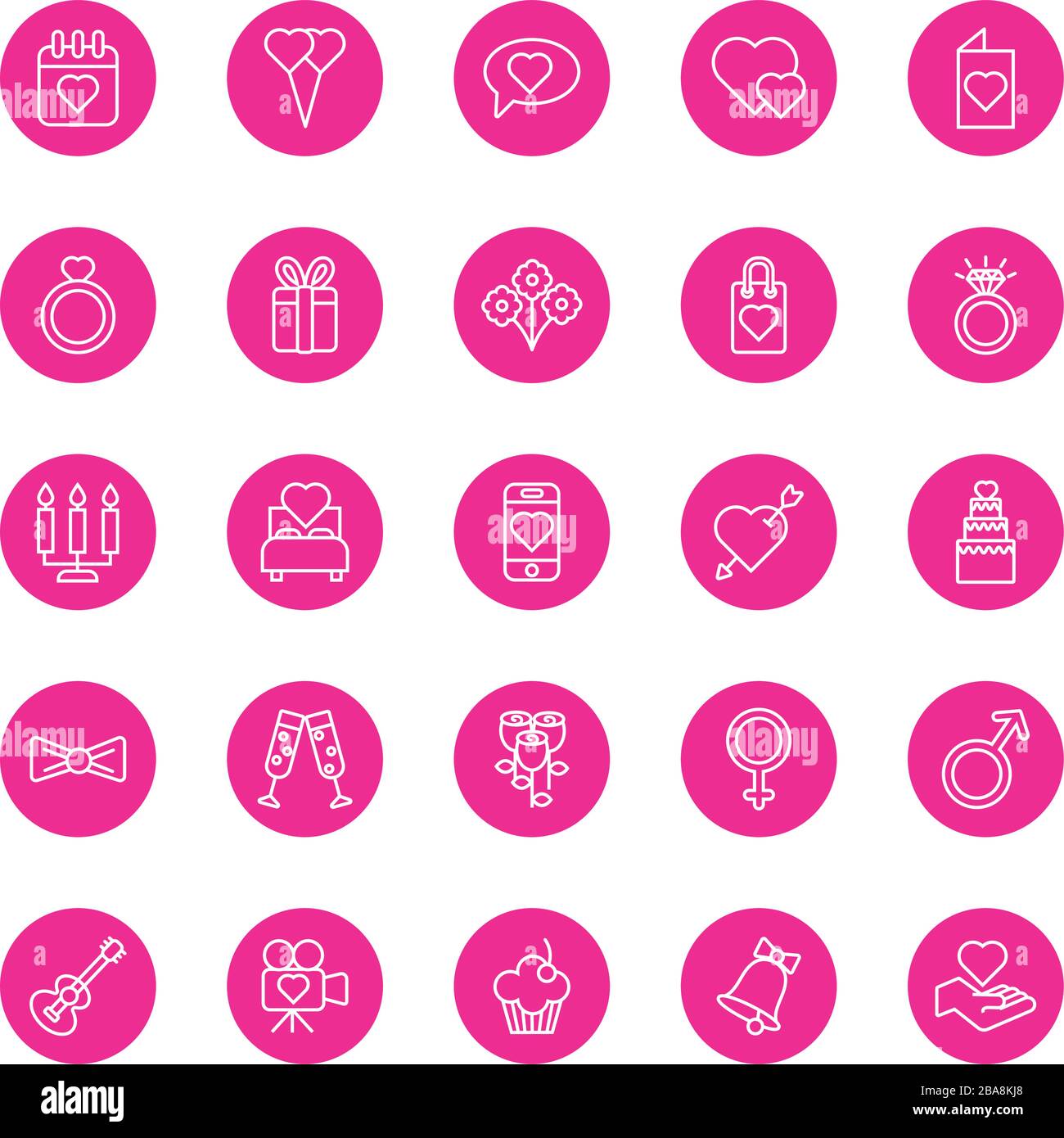 bundle of valentines day block and line style set icons Stock Vector ...