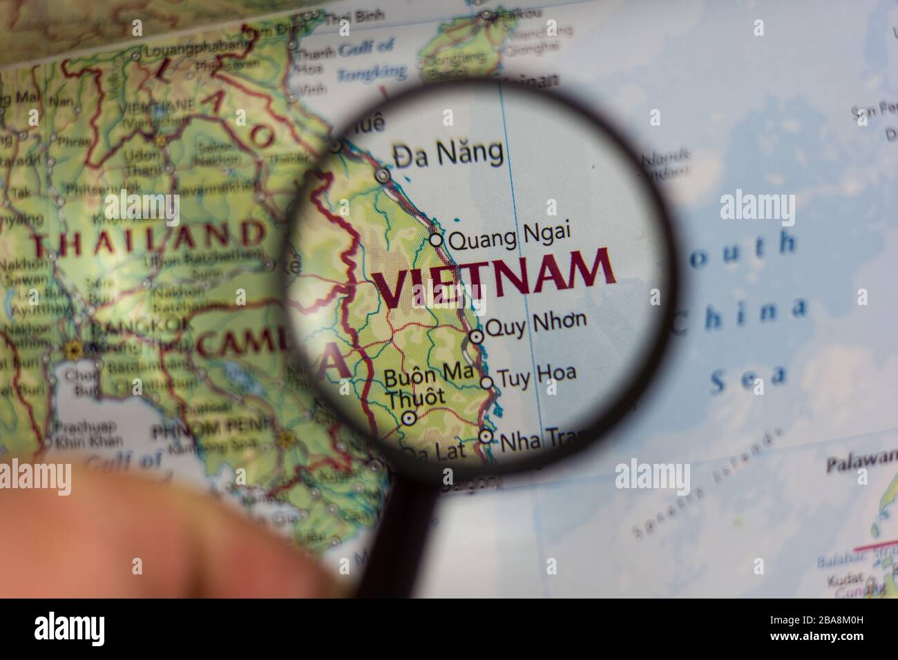 Vietnam On The Map Of The World Or Atlas Stock Photo Alamy Vietnam On The Map Of The World Or Atlas 2BA8M0H 