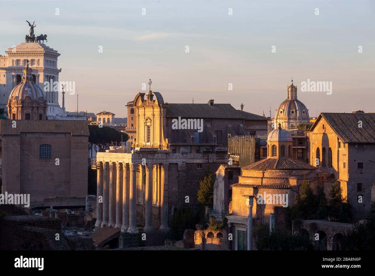 Bird's eye view on Rome's historical buildings Stock Photo