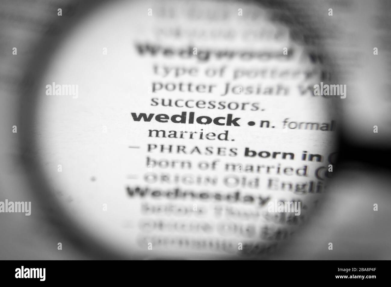 Word or phrase wedlock in a dictionary. Great photo for your needs ...