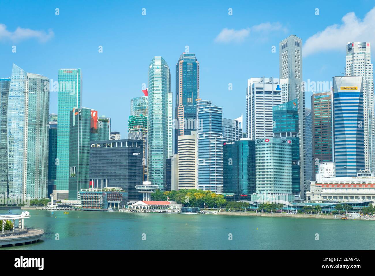 MARINE BAY / SINGAPORE, 29 APR 2018 - Marina Bay Sands is one of the most famous luxury hotel in Singapore with breathtaking view of the city from the Stock Photo