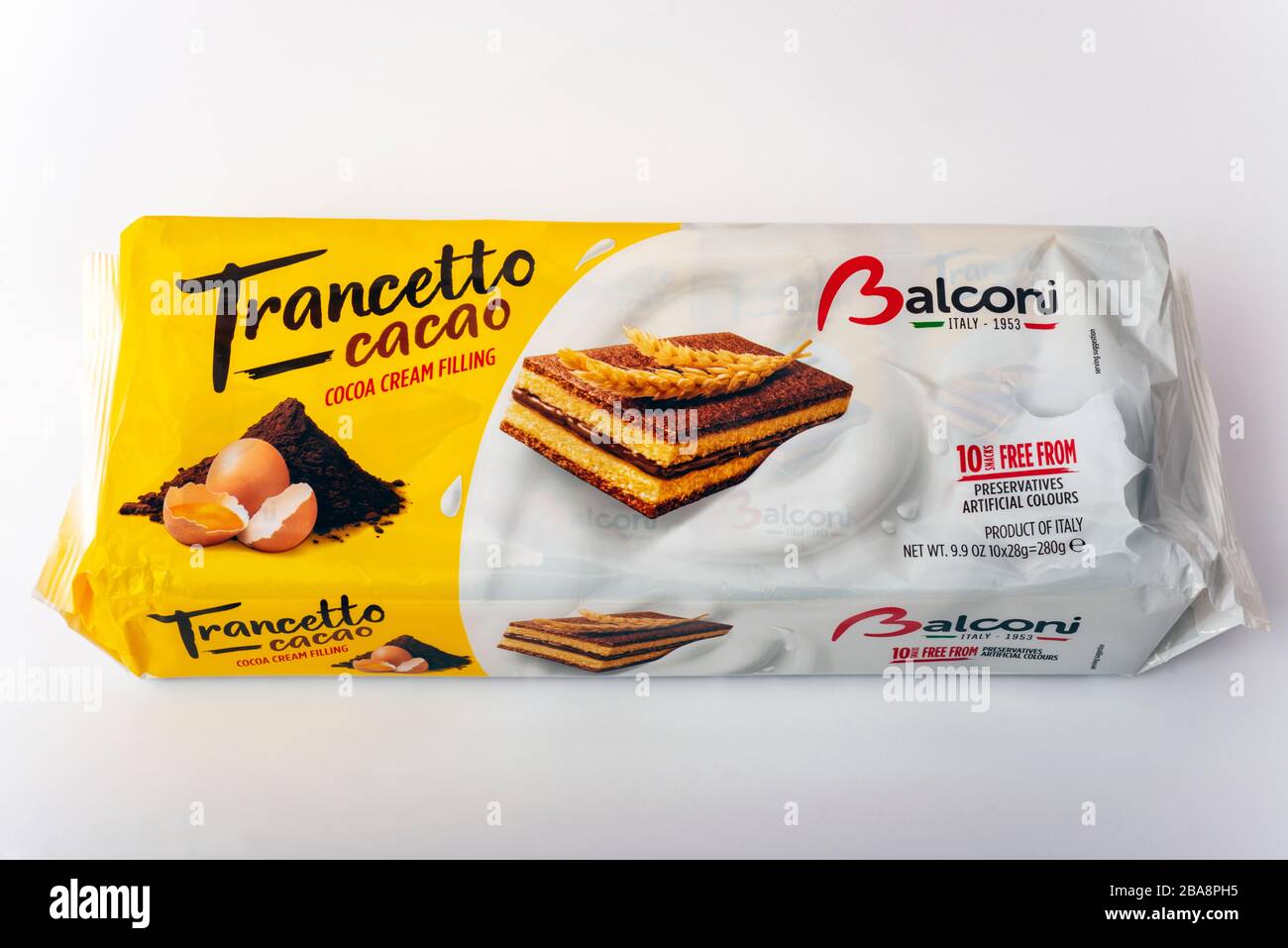 Balconi Trancetto cacao Italian wafer biscuits Stock Photo
