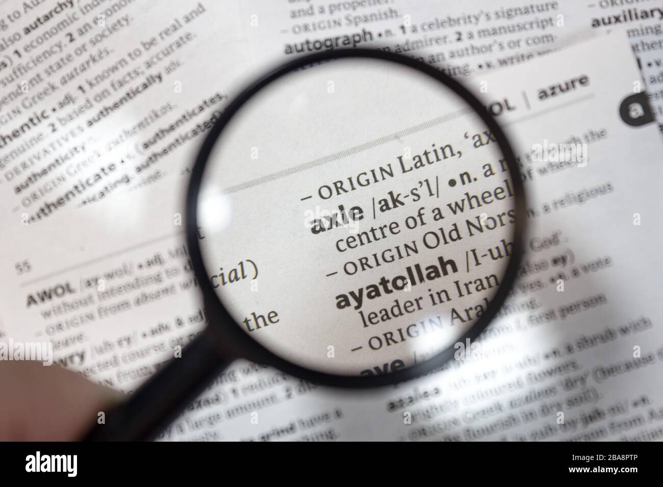 The word of phrase axle in a dictionary Stock Photo Alamy