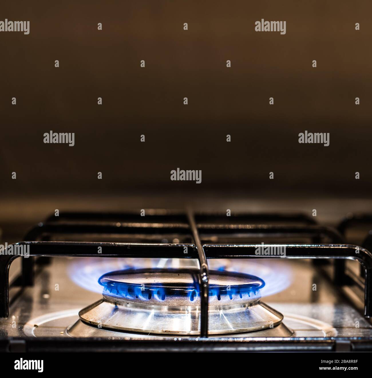Gas hob in a modern kitchen Stock Photo