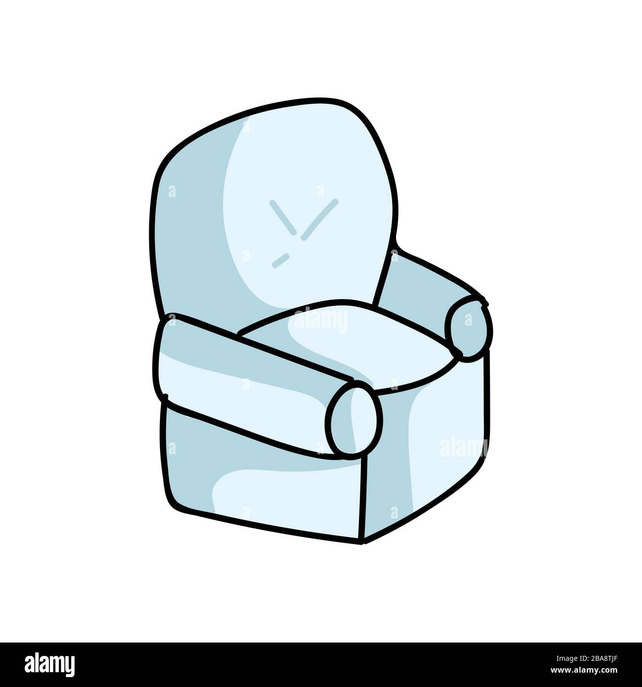 Cute cartoon lounge armchair for household furniture vector clipart. Home  decor living room recliner seat for life comfort illustration. Stylized  hand Stock Vector Image & Art - Alamy