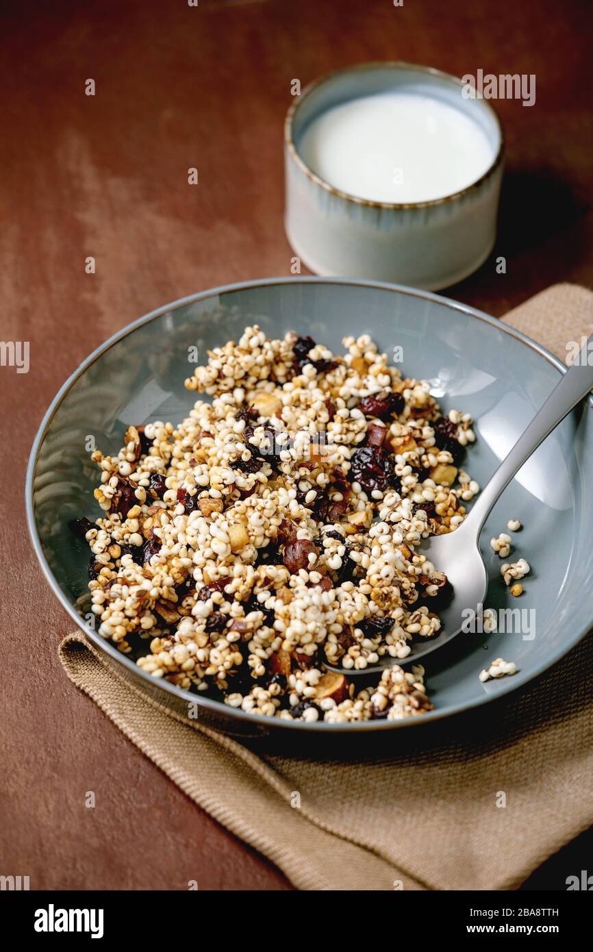 Homemade puffed millet granola Stock Photo Alamy
