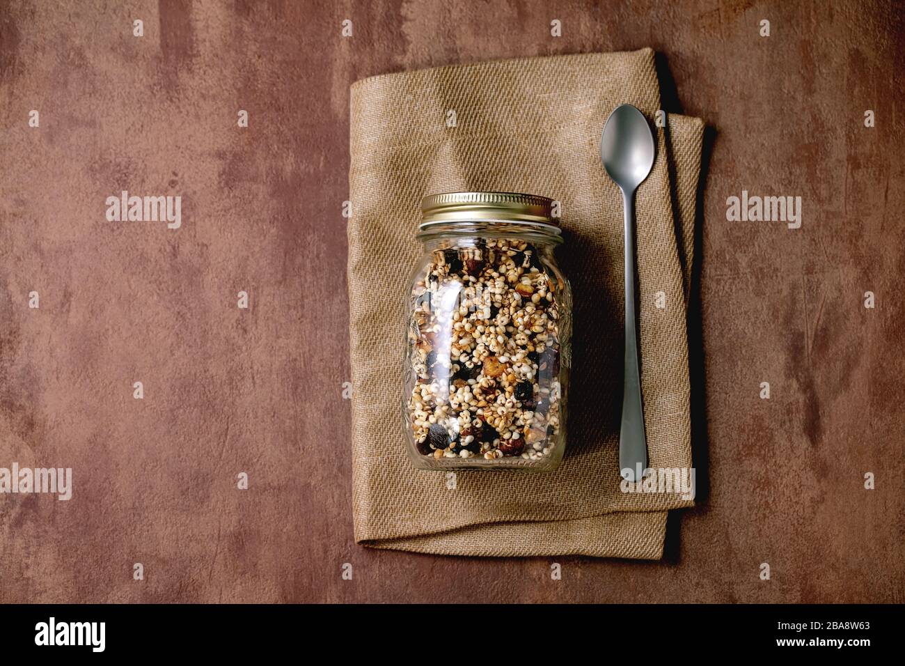 Homemade puffed millet granola Stock Photo Alamy