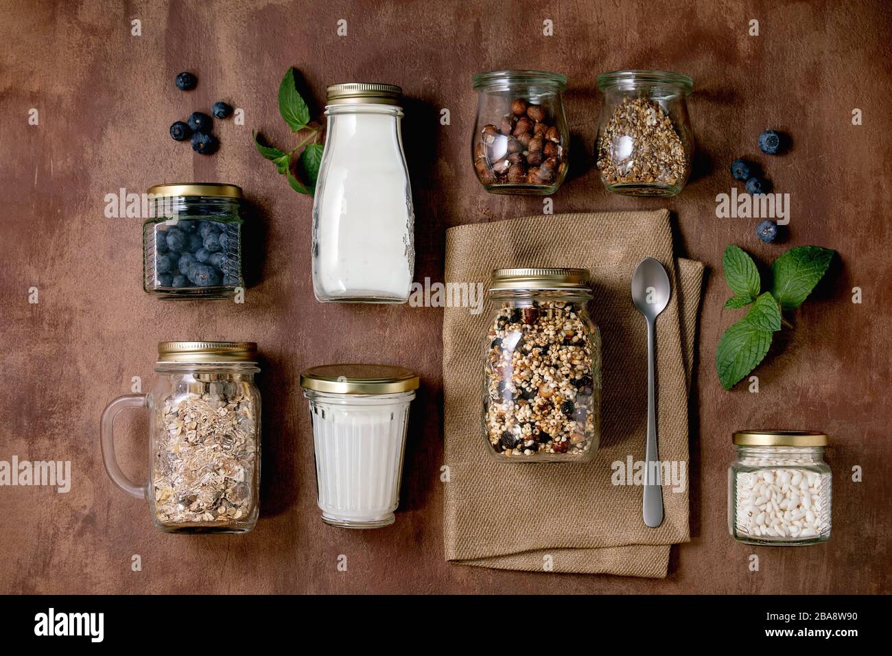 Homemade puffed millet granola Stock Photo Alamy