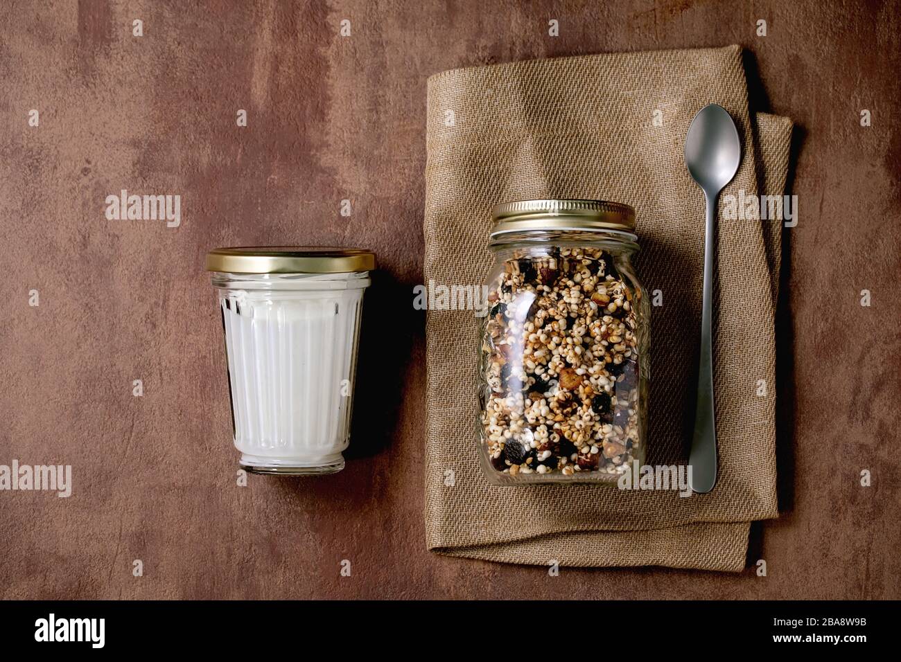 Homemade puffed millet granola Stock Photo Alamy