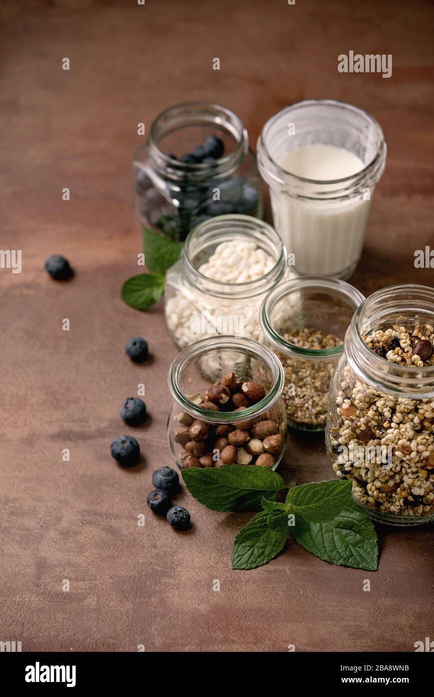 Homemade puffed millet granola Stock Photo Alamy