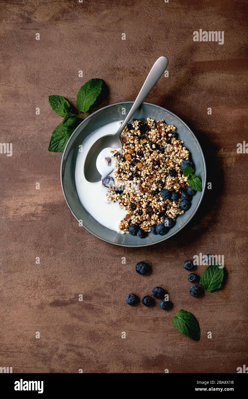 Homemade puffed millet granola Stock Photo Alamy