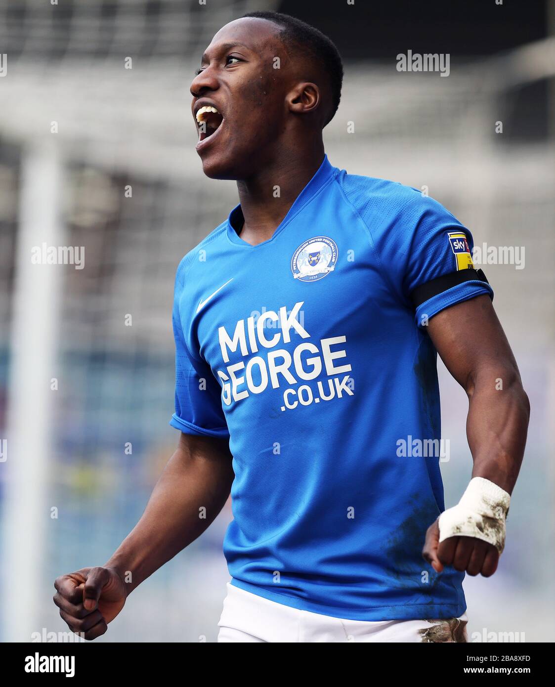 Peterborough United's Siriki Dembele screams after missing a chance Stock Photo