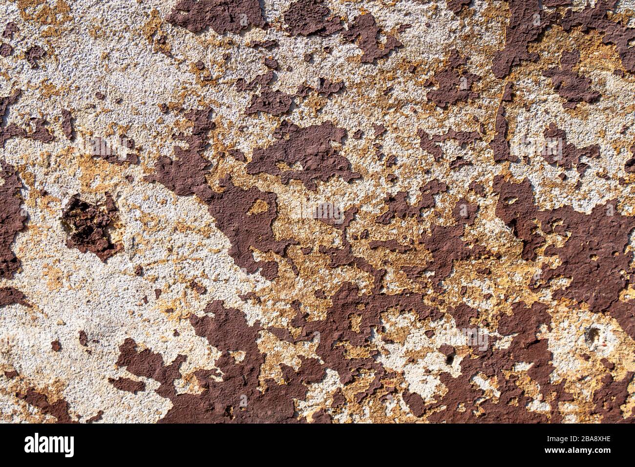 Brown concrete with flaking off color Stock Photo