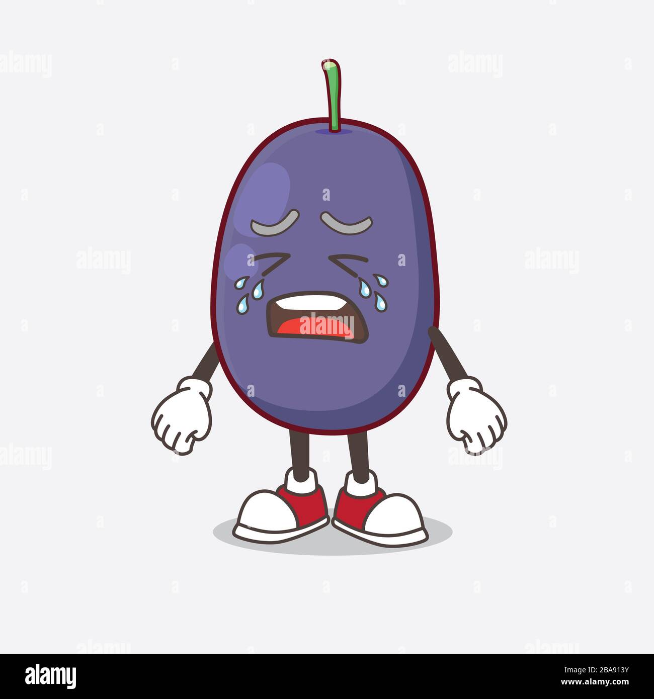 A picture of Java Plum cartoon mascot character with crying expression ...