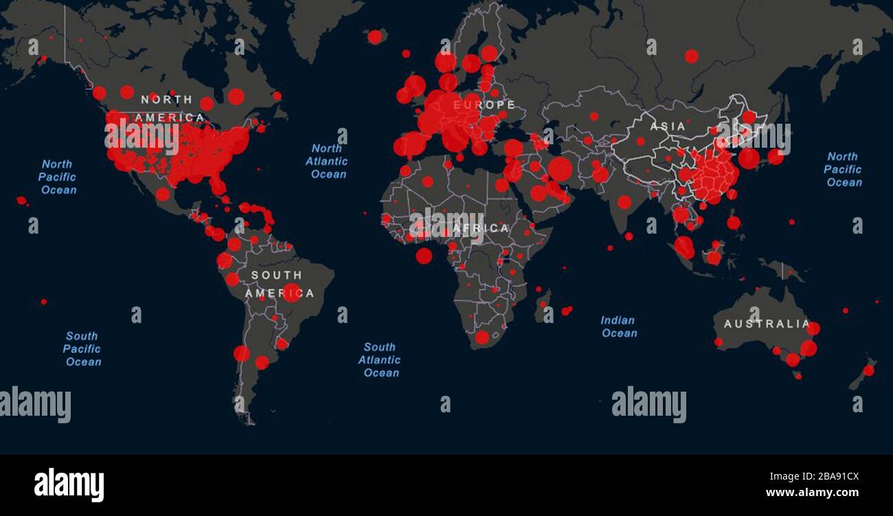 World map of Coronavirus Covid-19 , Close-up countries with Covid-19