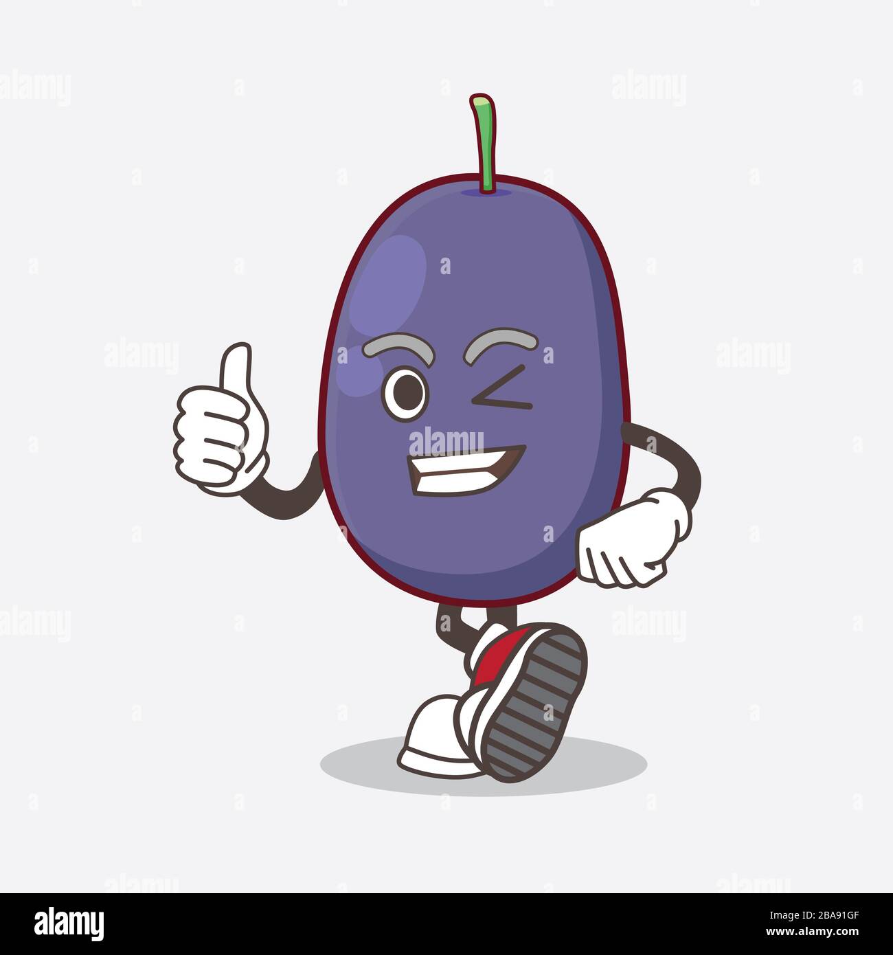A picture of Java Plum cartoon mascot character making Thumbs up ...