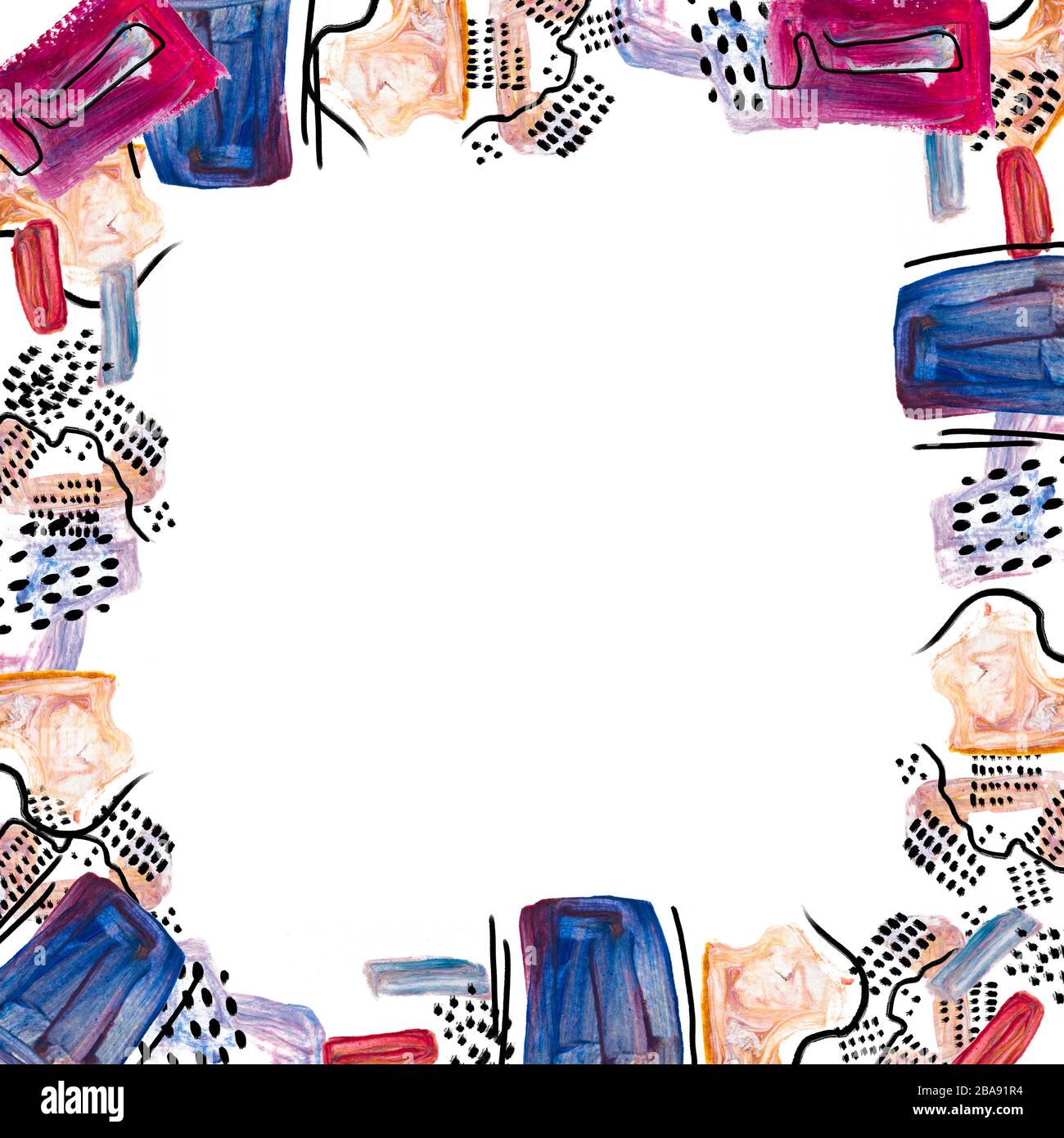 Hand drawn border and place for your text Stock Photo - Alamy