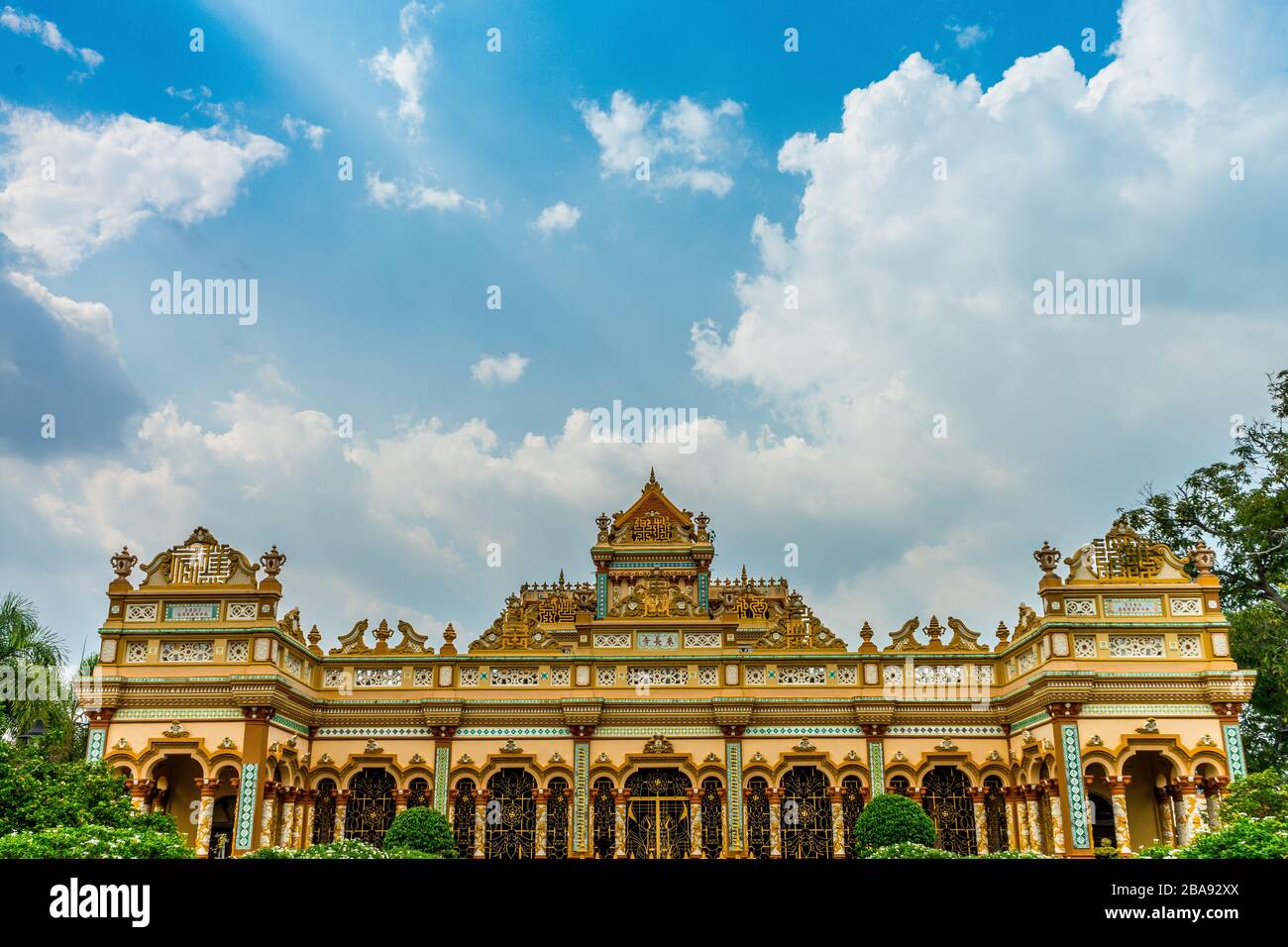 TIEN GIANG / VIETNAM, 20 MAY 2018 - VINH TRANG FAMOUS PAGODA IN MY THO CITY, TIEN GIANG Stock Photo