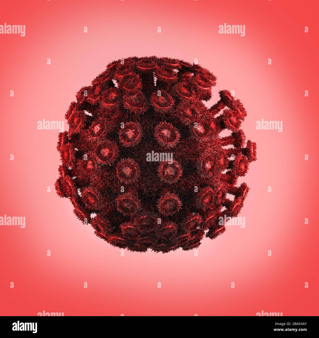Coronavirus in human blood, microworld concept, virus of human spiny microorganisms Stock Photo
