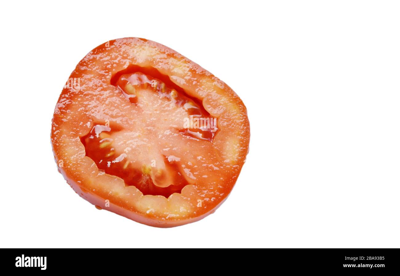tomato with drop of water on white background Stock Photo - Alamy