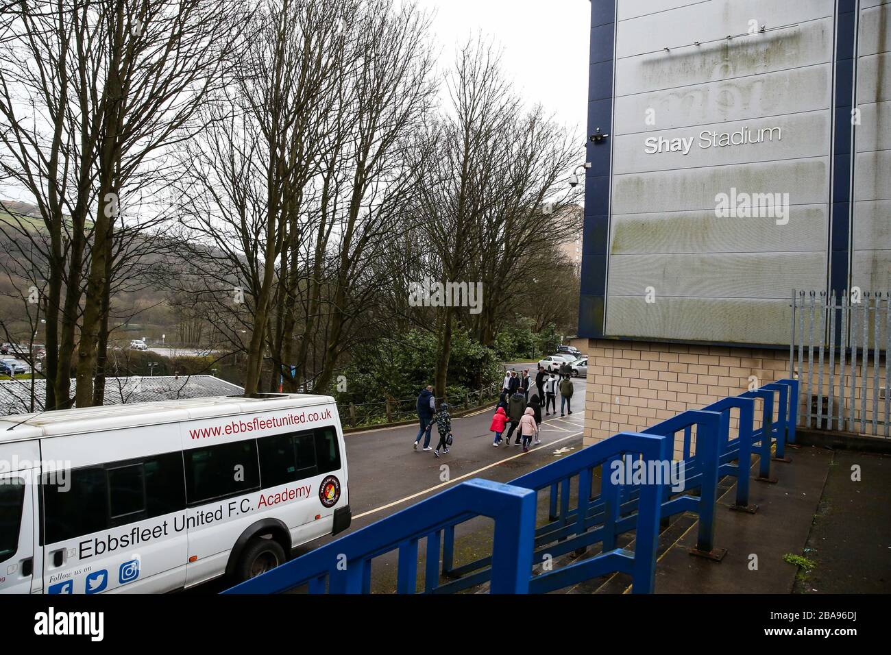 FC Halifax Town’s fans arrive before the  Vanarama Conference Premier League  match at The Shay Stock Photo