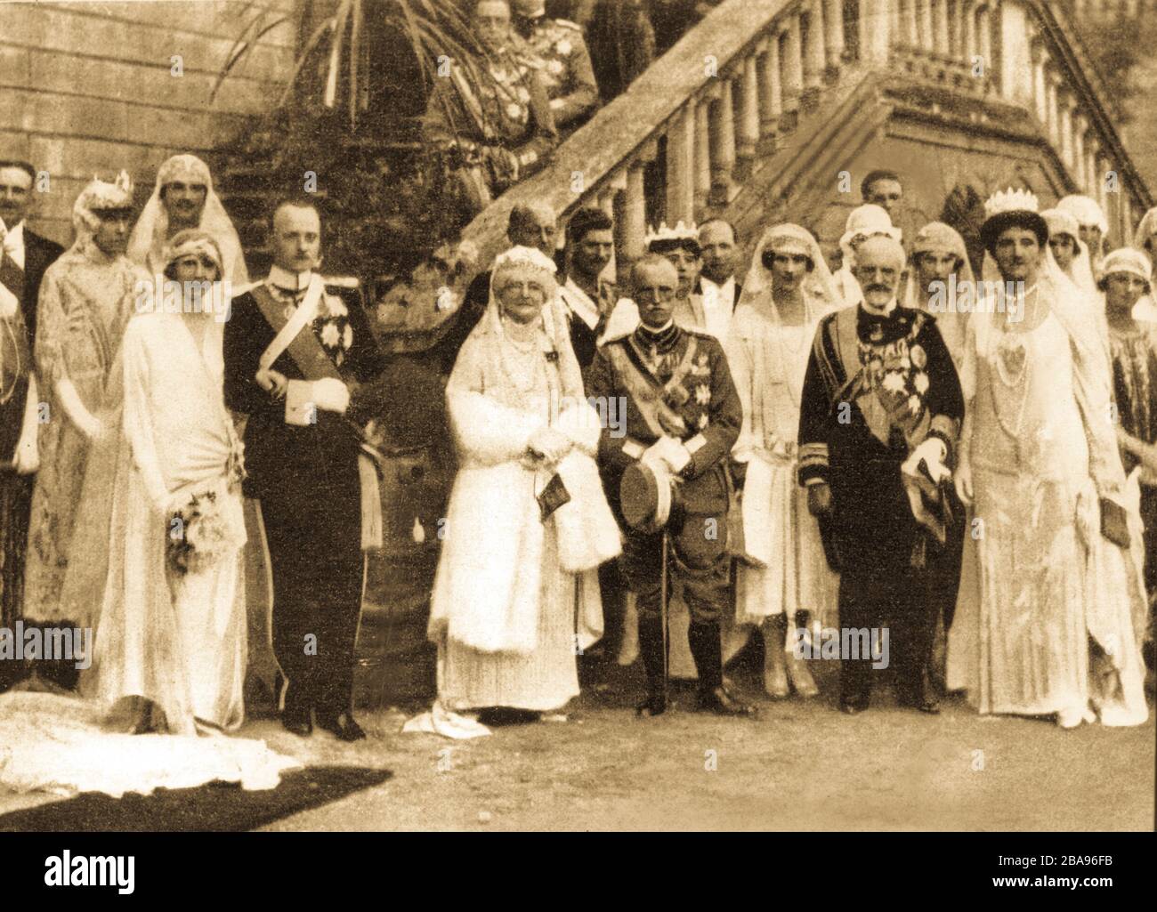 wedding of mafalda di savoia and filippo d'assia, racconigi, 23 september 1925 Stock Photo