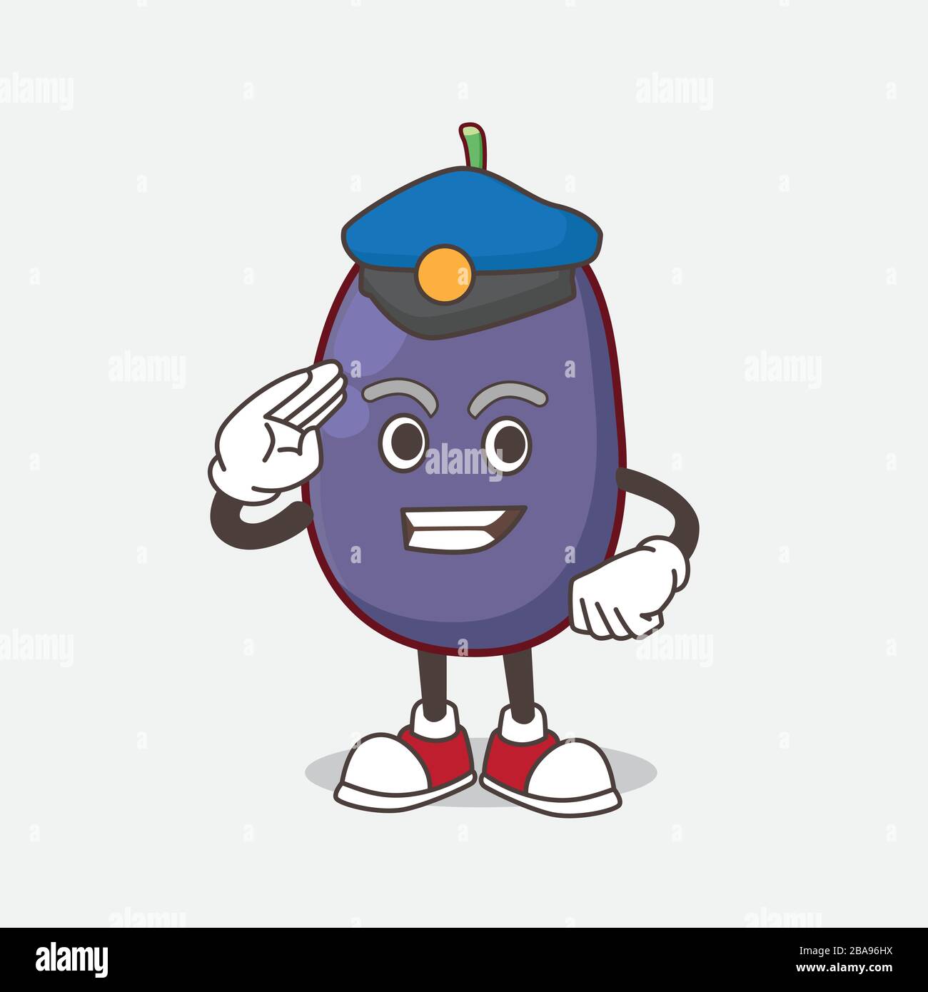 Purple Java Plum Mascot Character Vector Illustration Stock Vector ...