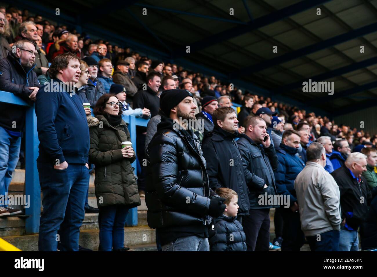 FC Halifax Town fans watch the match during the Vanarama Conference Premier League match at The FC Halifax Town fans watch the match during the Vanarama Conference Premier League match at The