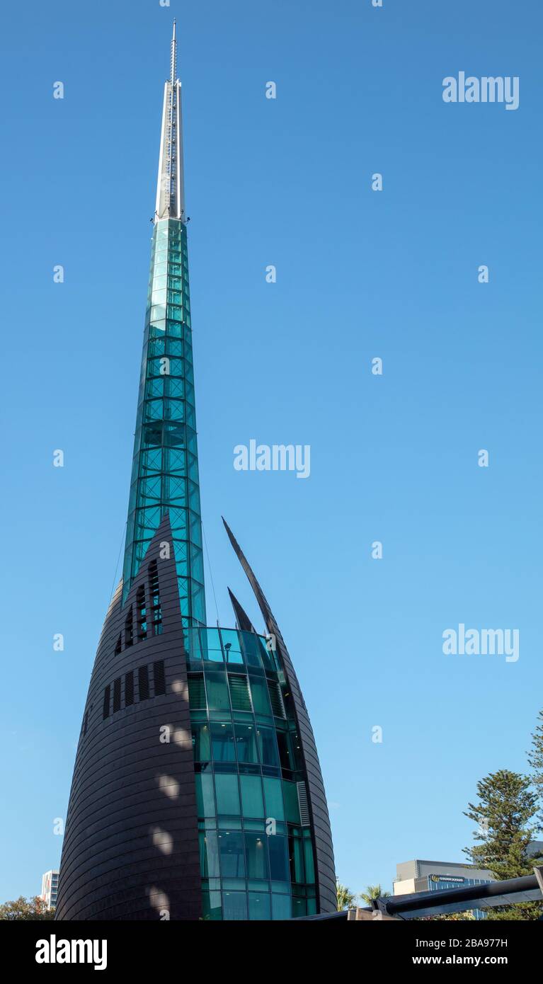 The Bell Tower seen on Elizabeth Quay, Perth, western Australia Stock