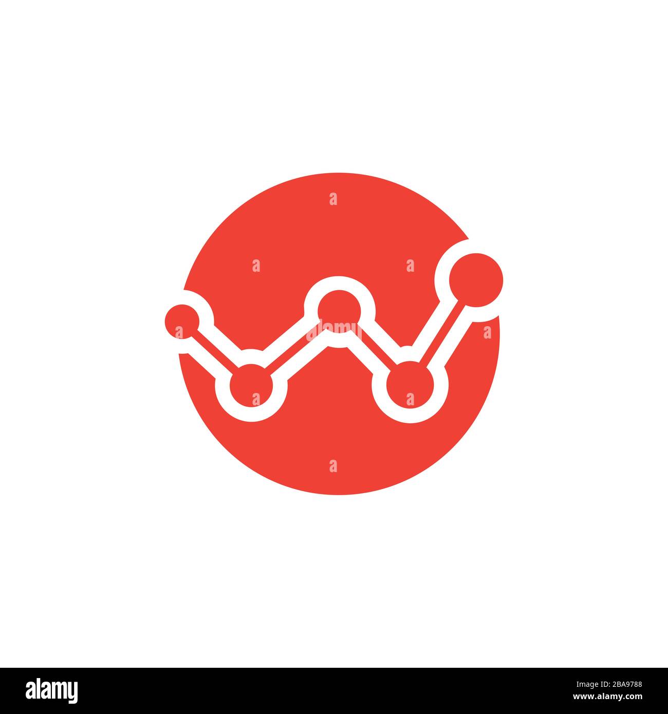 Analytics Red Icon On White Background. Red Flat Style Vector ...