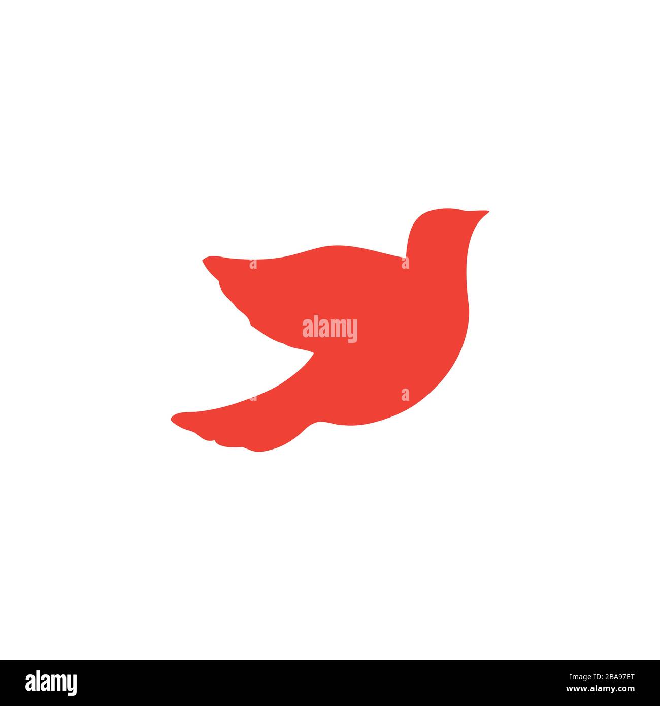 Bird Red Icon On White Background. Red Flat Style Vector Illustration ...