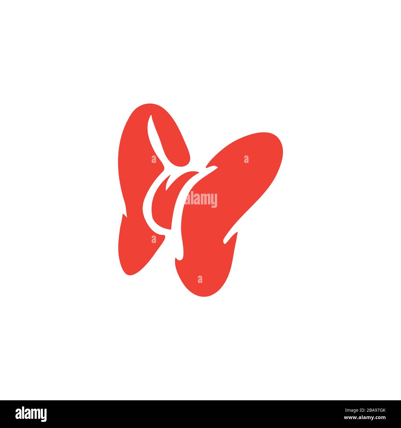 Bow Red Icon On White Background. Red Flat Style Vector Illustration. Stock Vector