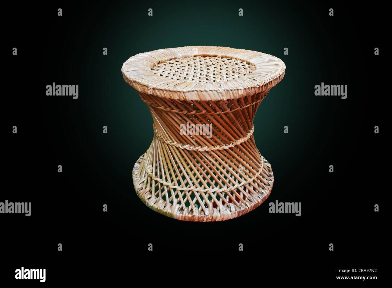 Eco friendly Handicraft Hand-Woven Bamboo & Rope Chair (Mudda) isolated  Stock Photo - Alamy