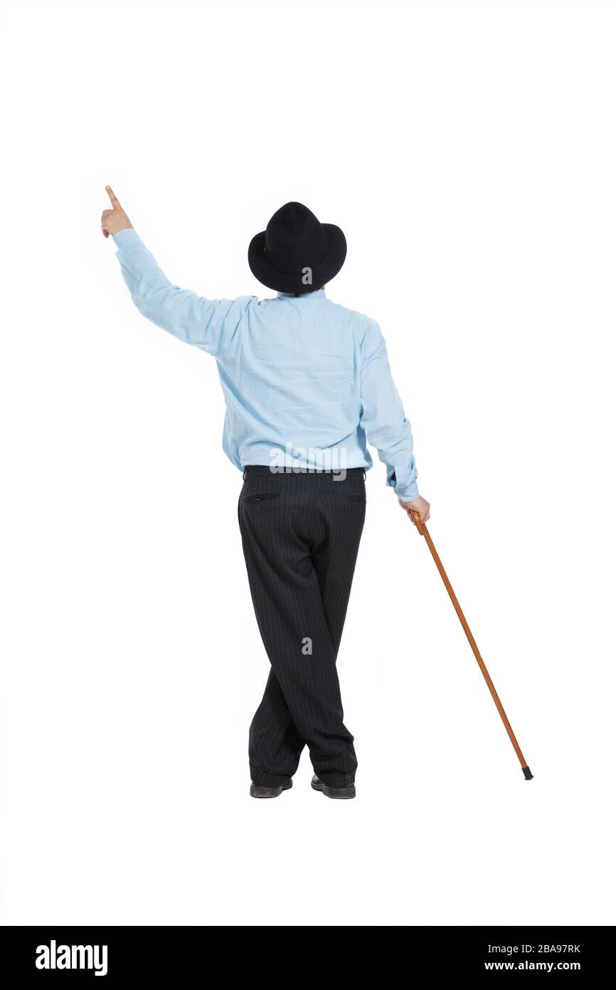 man portrait with hat, isolated over white background Stock Photo - Alamy