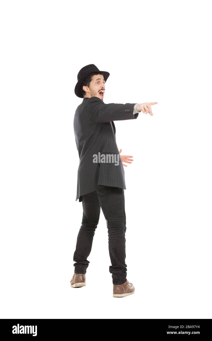 Young man with a hat isolated over white background Stock Photo