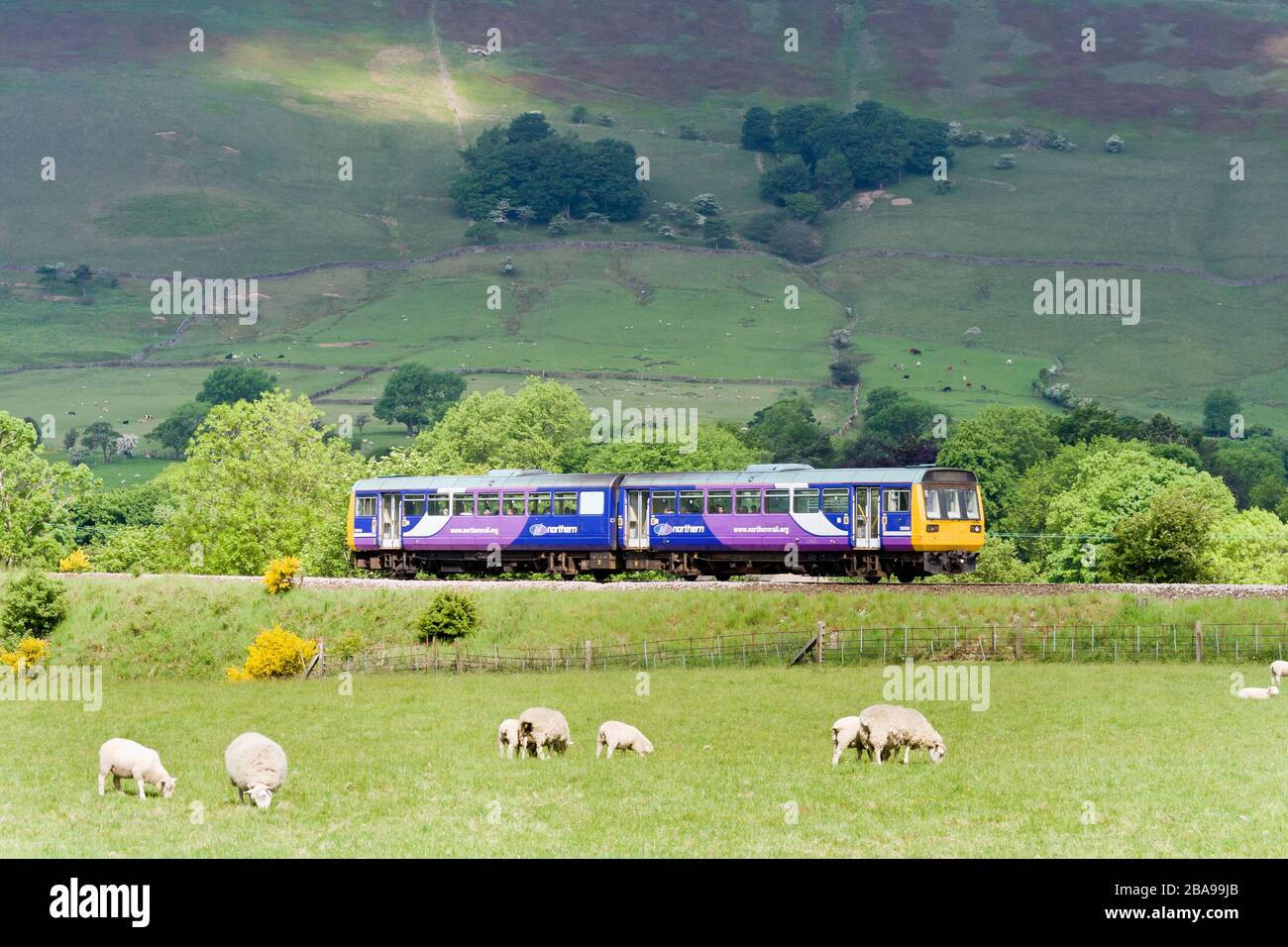 A pacer train in the Peak District near Edale Stock Photo