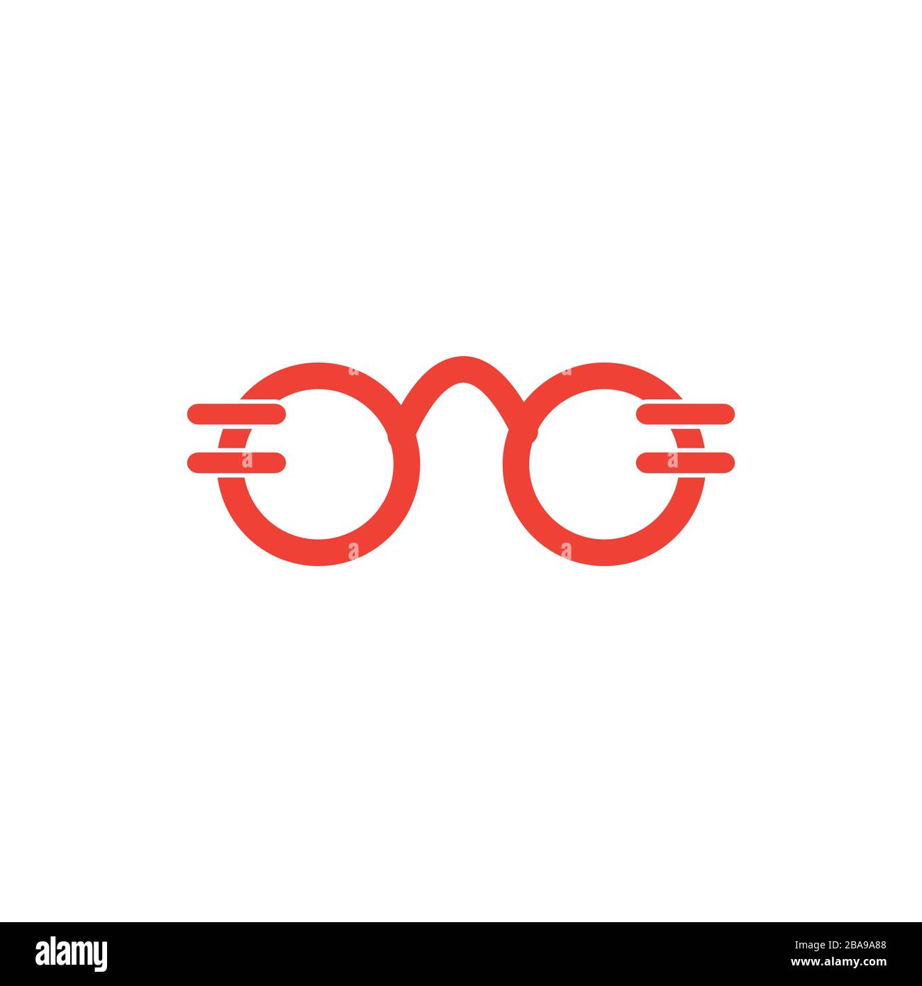 Glasses Red Icon On White Background. Red Flat Style Vector ...