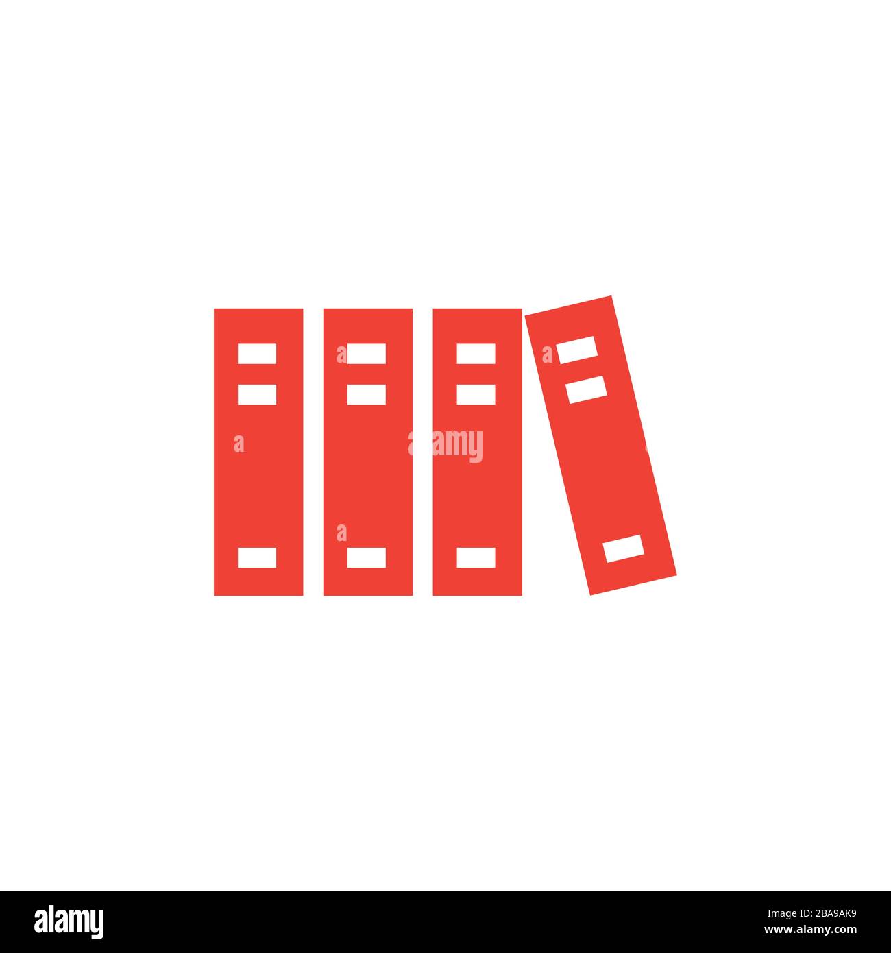 Library Red Icon On White Background. Red Flat Style Vector ...