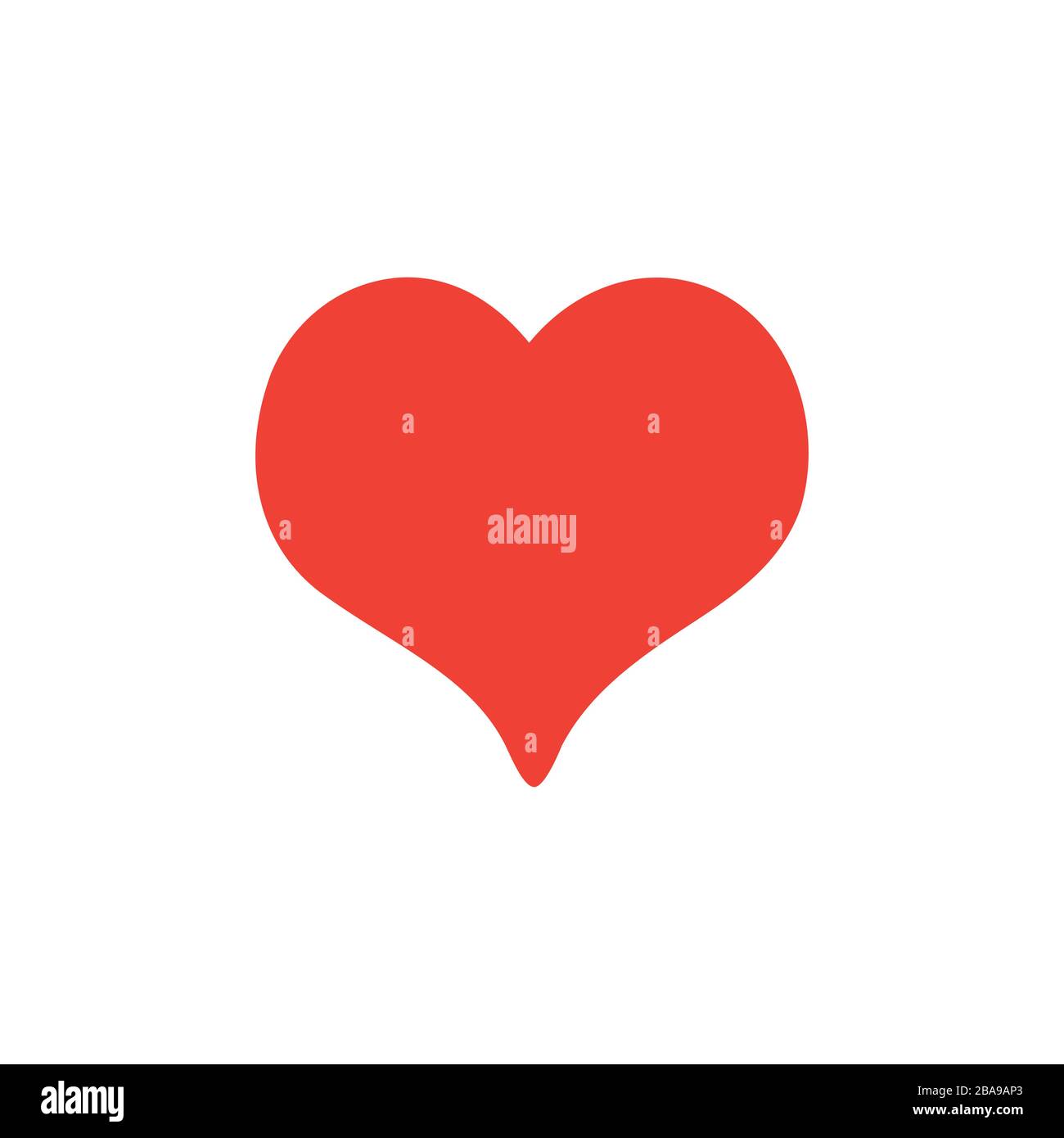 Heart Red Icon On White Background. Red Flat Style Vector Illustration ...