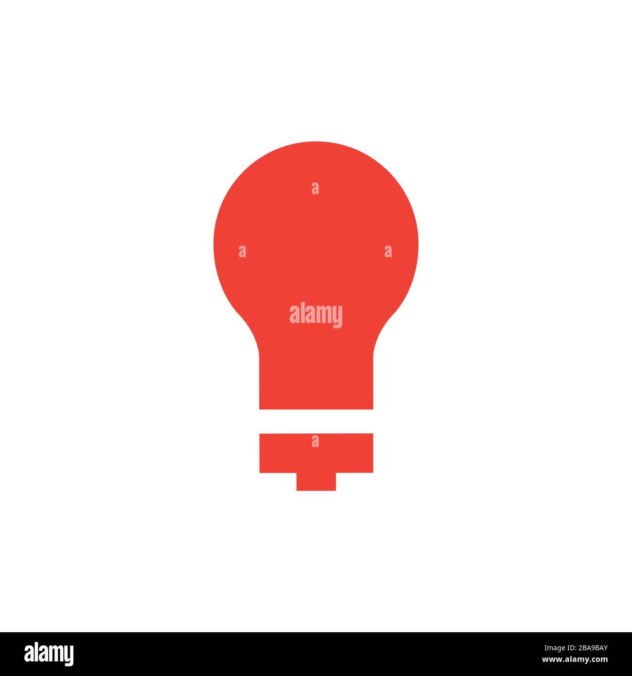Light Bulb Red Icon On White Background. Red Flat Style Vector ...