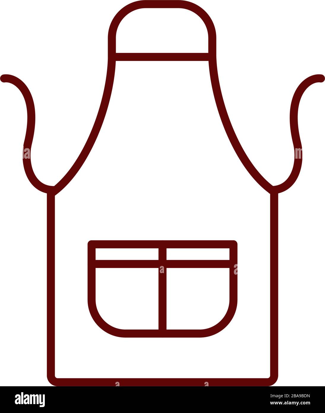 safety apron icon over white background, line style, vector