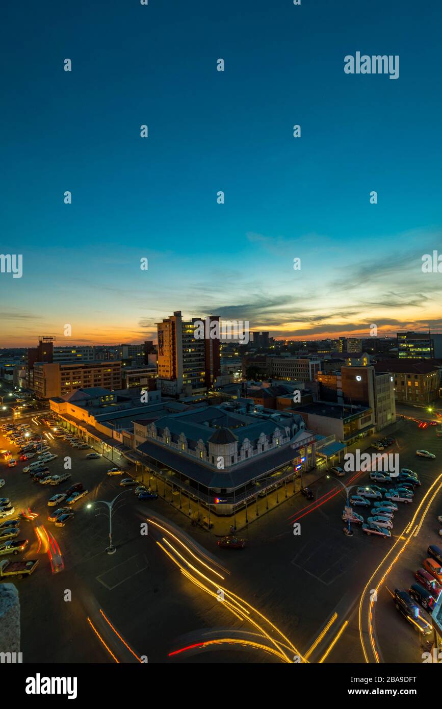 A View Of Bulawayo S Cbd At Dusk Stock Photo Alamy