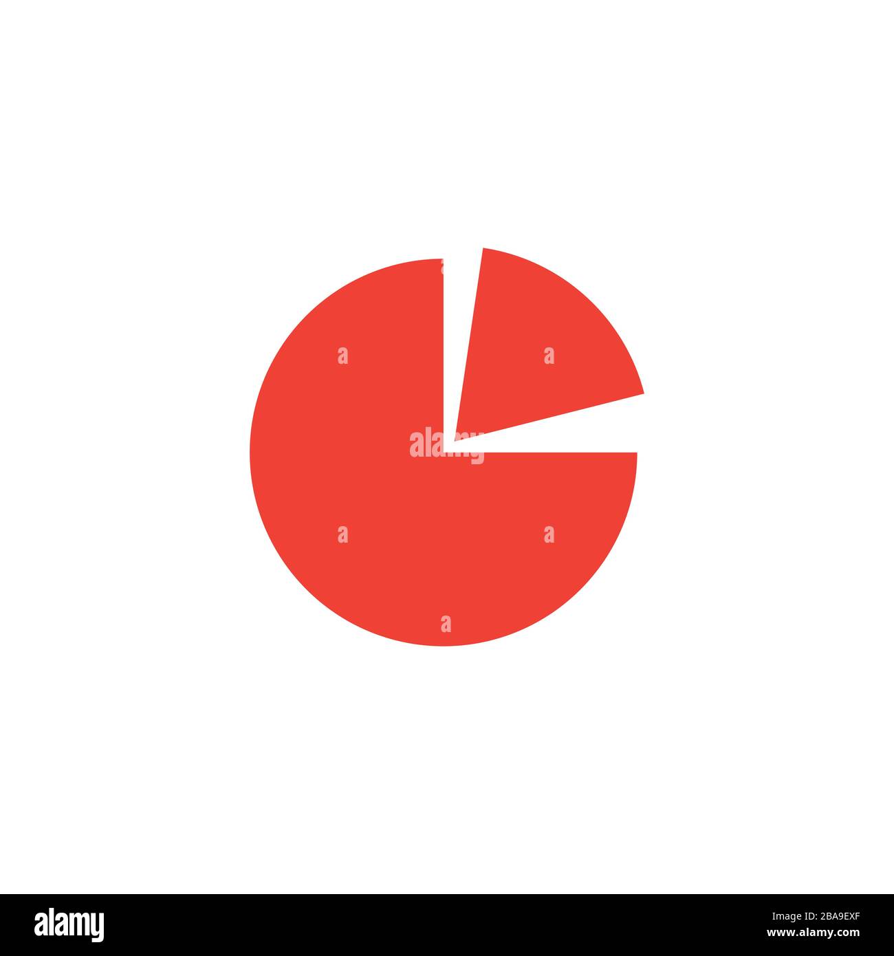 Pie Chart Red Icon On White Background. Red Flat Style Vector ...