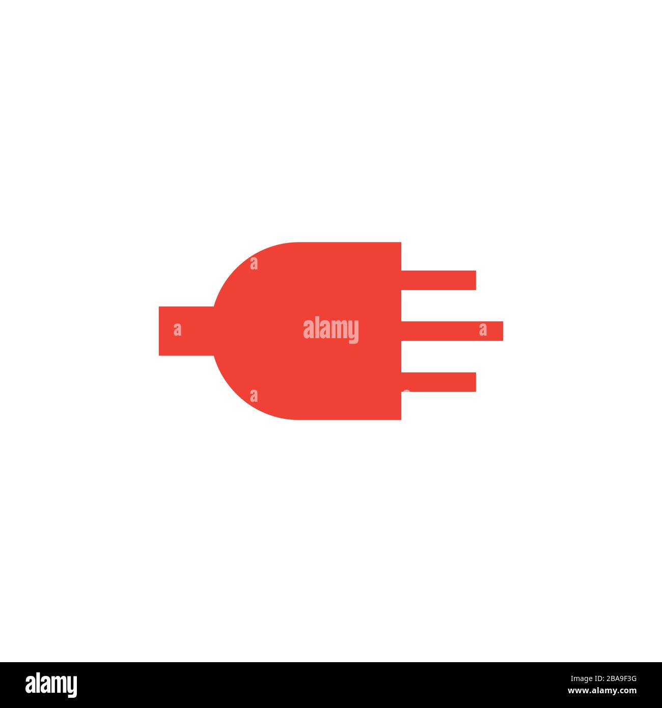 Plug Red Icon On White Background. Red Flat Style Vector Illustration. Stock Vector