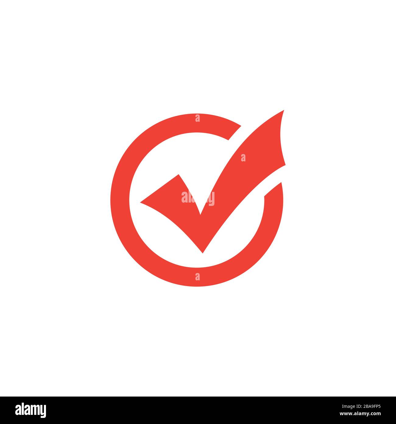 Right Red Icon On White Background. Red Flat Style Vector Illustration. Stock Vector