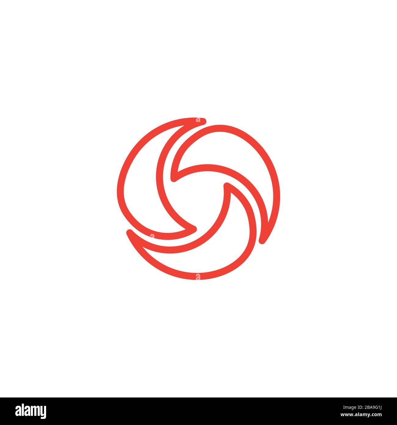 Shutter Line Red Icon On White Background. Red Flat Style Vector Illustration. Stock Vector