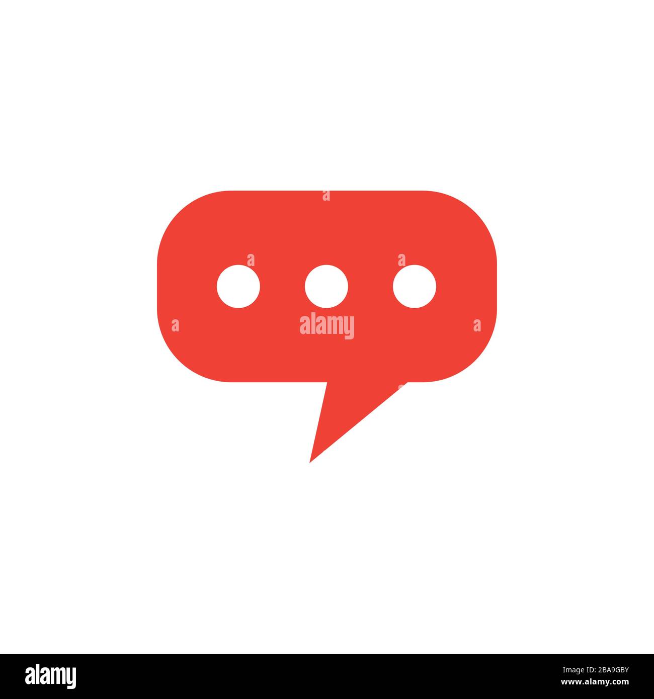 Speech Bubble Red Icon On White Background. Red Flat Style Vector Illustration. Stock Vector